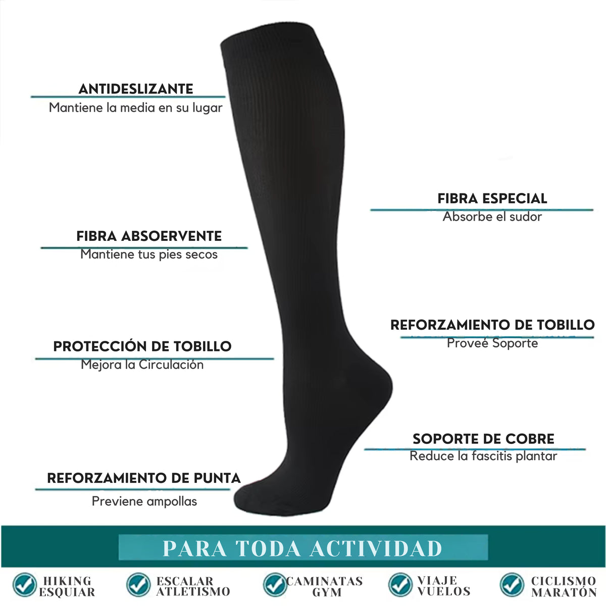 Vital Vibe™ - Medias de Compresión (15-20mmHg)