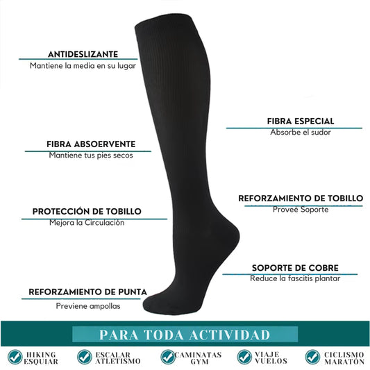 Vital Vibe™ - Medias de Compresión Premium (15-20mmHg) para Salud y Bienestar