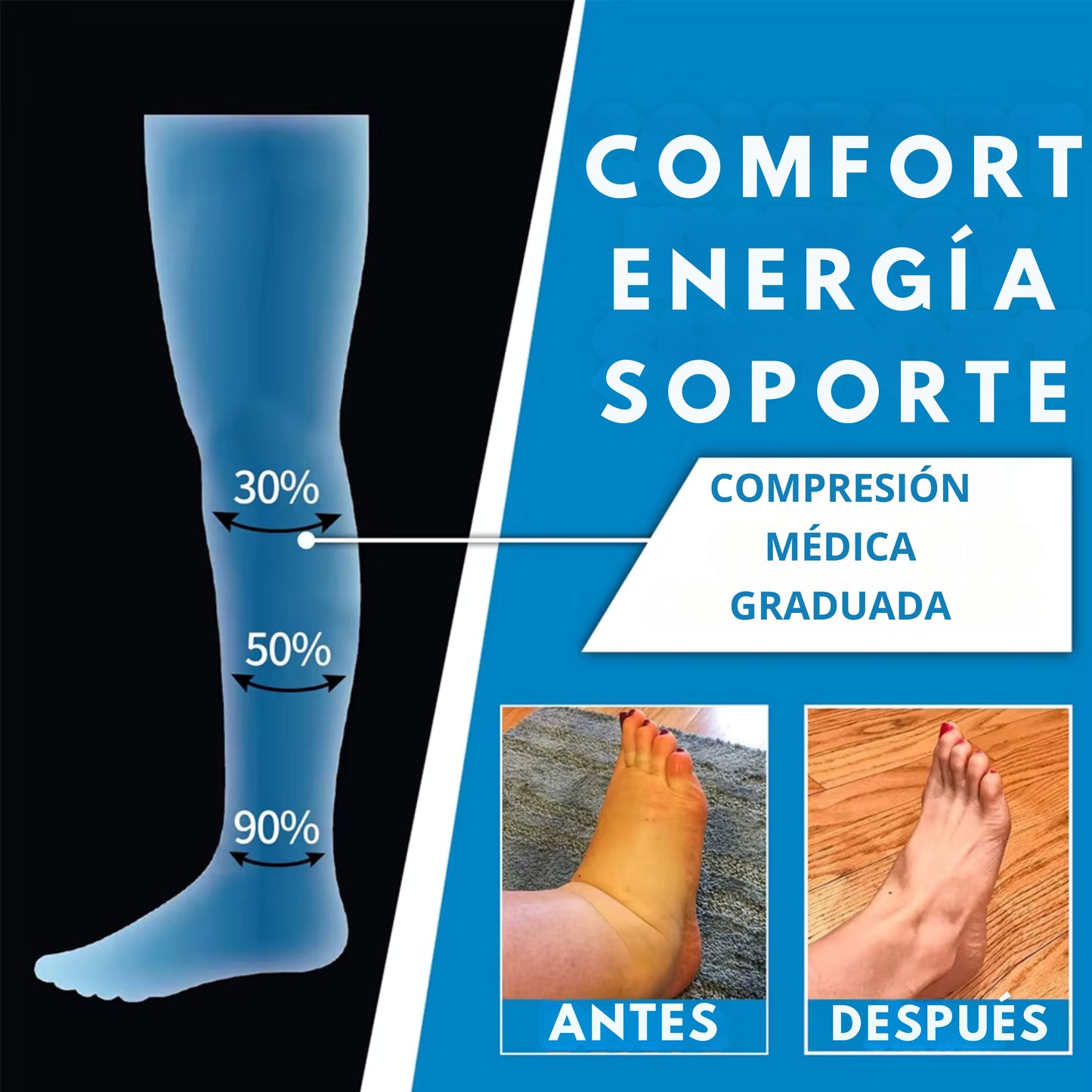 Vital Vibe™ - Medias de Compresión Premium (15-20mmHg) para Salud y Bienestar