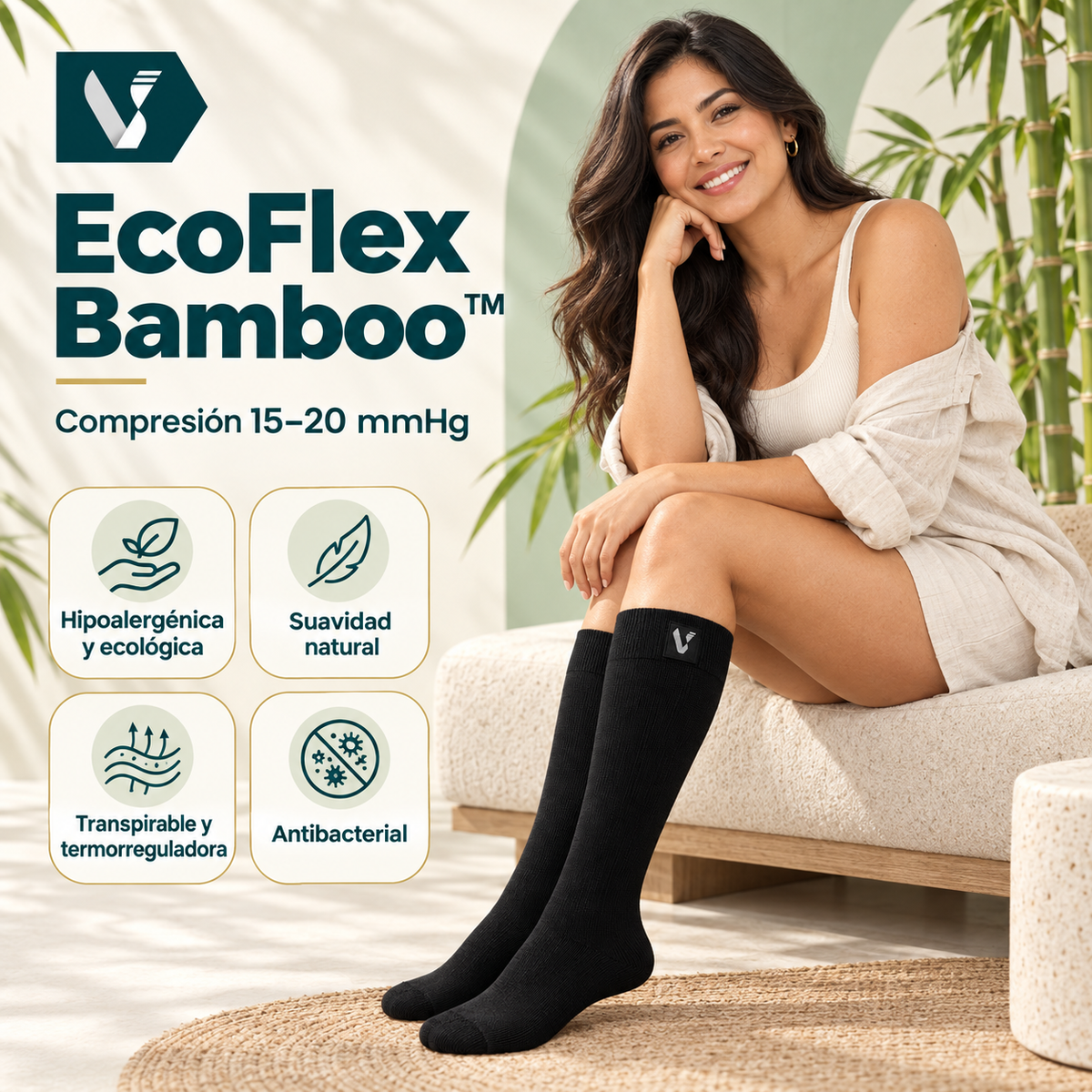 Vital Vibe™ EcoFlex Bamboo™ - Medias de Compresión (15-20mmHg)